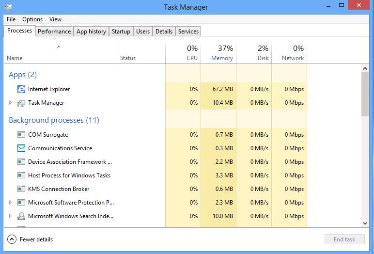 Windows 8: Task Manager